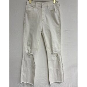 MOTHER  The Tripper Ankle Fray UnFairest of Them All White Jeans Size 29 Stretch